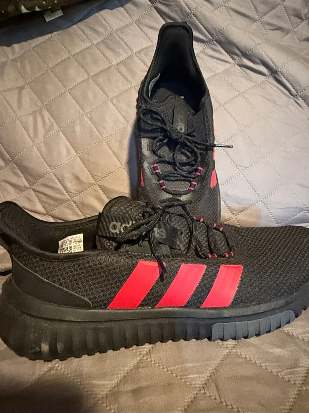 adidas Men's Black Sneakers with Red Accents
